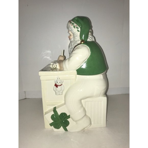 Lenox Ceramic Cookie Jar Santas Holiday Toy Shop Santas Workbench Christmas - Picture 3 of 9